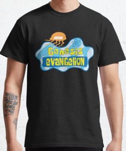Neon Genesis Evangelion X Spongebob Sqaurepants Classic T-Shirt RB0812 product Offical Shirt Anime Merch