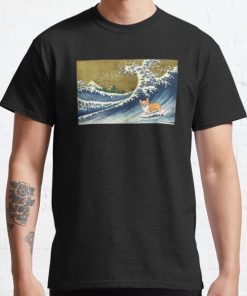 Corgi dog surfing The Great Wave  Classic T-Shirt RB0812 product Offical Shirt Anime Merch