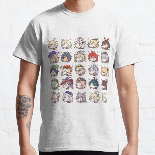 Genshin Impact Kawaii Chibi Nerdy Characters  Classic T-Shirt RB0812 product Offical Shirt Anime Merch