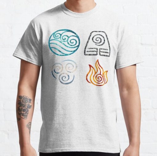 Avatar the Last Airbender Element Symbols Classic T-Shirt RB0812 product Offical Shirt Anime Merch