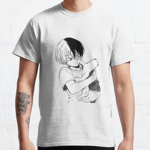 Todoroki with his cat Classic T-Shirt RB0812 product Offical Shirt Anime Merch