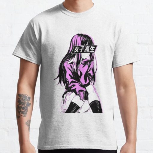 SCHOOLGIRL (Pink) - Sad Anime Japanese Aesthetic Classic T-Shirt RB0812 product Offical Shirt Anime Merch